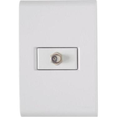 Imagem de Conjunto 4x2 com 1 Tomada TV/SAT Coaxial Tramontina Liz Branco