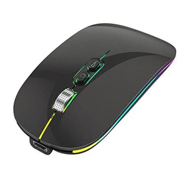 Imagem de Mouse sem fio de modo duplo 2.4G+BT5.1 Mouse ergonômico com 3 marchas DPI ajustável Bateria de lítio recarregável de 500mAh embutida Preto