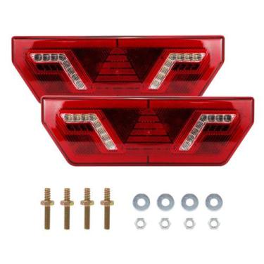 Imagem de Par Lanterna Traseira Led Sequencial Guerra Caminhão Truck Carreta 24v