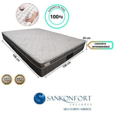 Imagem de Colchão Casal Queen Sankonfort Riviera Molas Ensacadas 158x198x25 