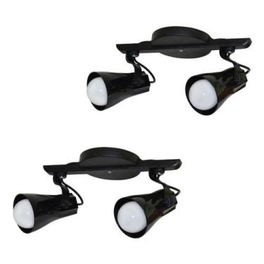 Imagem de Kit Com 02 Spots Duplo Trilho - Luminária Teto Ideal Praia - LUSTRES A