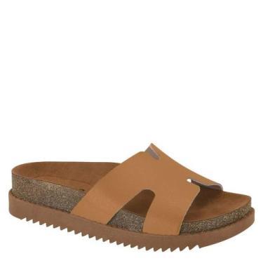 Imagem de Tamanco Feminino Flatform Sandália Conforto Moleca 5500.100, Camel, 36
