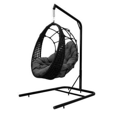 Imagem de Cadeira Balanço Ninho Suspenso em Corda Náutica Luxo com Suporte - Ace