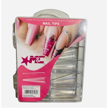 Imagem de Tips Vamp Stiletto Transparente Unha Postiça De Gato 100Un - M&C