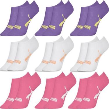 Imagem de Kit 9 Pares Meias Puma Sapatilha Algodão Cano Baixo Meia Soquete Adult