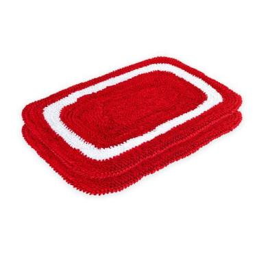 Imagem de Kit 2 Tapetes 60cm x 40cm Frufru Multiuso Malha Gel Decoração Sala Qua