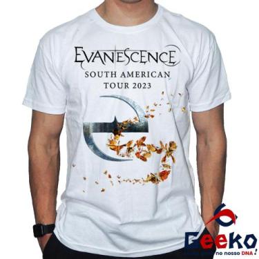 Imagem de Camiseta Evanescence 100% Algodão Rock Geeko, Branco gola redonda, M