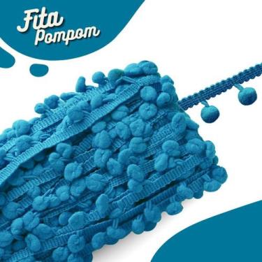 Imagem de Fita Pompom Turquesa Escuro 20mm Rolo Com 25 Metros - Nybc