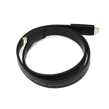 Imagem de Monoprice Cabo HDMI plano de alta velocidade da série comercial, 4K @ 24Hz, 10,2Gbps, 24AWG, CL2, 0,9 m, preto