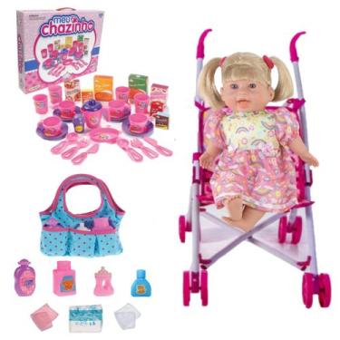 Imagem de Kit Boneca Rafaeli Xixi e Brinquedos p/ Brincar Faz de Conta - Milk Br