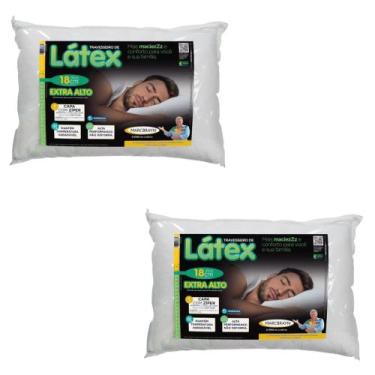 Imagem de 2 Travesseiros Látex Extra Alto - Capa Com Zíper - MarcByan