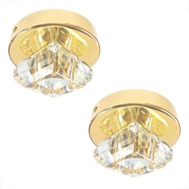 Imagem de 2 Spot Cristal Redondo Sobrepor Plafon Banheiro G9 Bet46 - Acienda