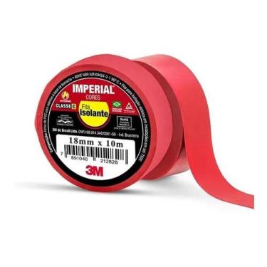 Imagem de Fita Isolante Antichama Imperial Vermelha 18mmx10m 3m