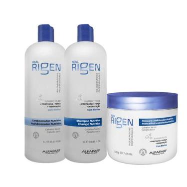 Imagem de Kit Shampoo 1L + Condicionador 1L + Mascara 500ML Alfaparf Real Rigen 