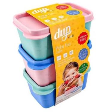 Imagem de Kit 3 Potes Herméticos Dup Kids Pote Fun 250ml Plástico BPA Free Freez