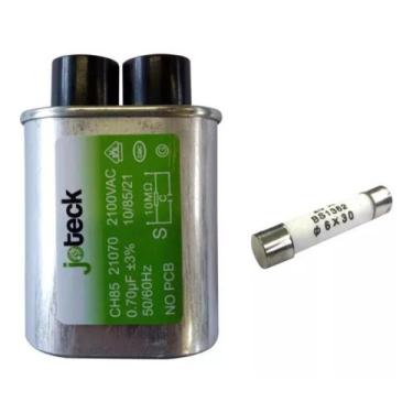 Imagem de Kit Capacitor Microondas Alta Tensão 0,70uf 2100v + Fusivel - JOTECK/A