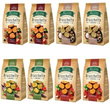 Imagem de Kit 8 Torradas Bruschette Chips Sabores Maretti 85 Gr