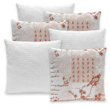 Imagem de Kit 6 Capas de Almofadas Lisa e Estampada 40x40 C/ Zíper Piquet Favinh
