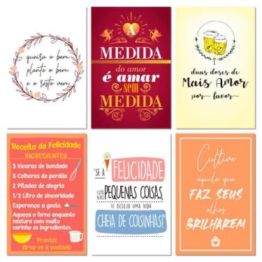 Imagem de Kit 6 Placas Decorativas Mdf Frases Motivacionais 20x30 cm - Art Print