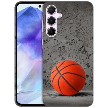 Imagem de GlamCase Capa para Samsung Galaxy A35 5G, Galaxy A35 5G - Design de arte de parede de basquete impresso fino e elegante de plástico rígido de encaixe rígido capa protetora para telefone traseira/capa