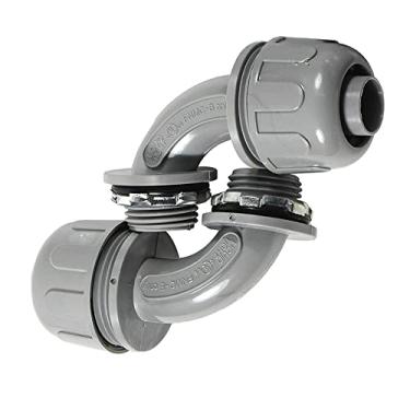 Imagem de HQRP Pacote com 2 conectores de plástico não metálicos de 1/5.1 cm, conector de conduíte elétrico de 90 graus [listado na UL]