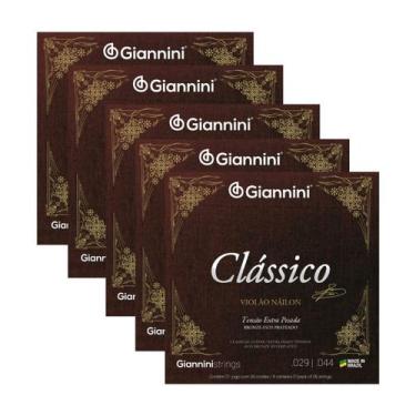 Imagem de Kit 5 Encordoamento Violão Nylon Clássico Bronze 65/35 GENWXPA Extra P