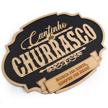 Imagem de Cantinho Do Churrasco Placa Decorativa 40x30 Alto Relevo Mdf - Yper Cr