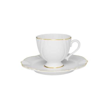Imagem de Xícara Para Café Com Pires Em Porcelana Soleil 75ml Oxford