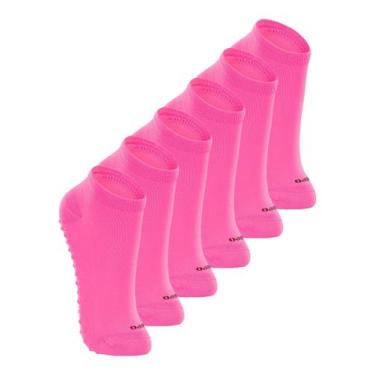 Imagem de Kit 6 Pares de Meias Infantil Antiderrapante Lupo 2911-003, Rosa, 30-3