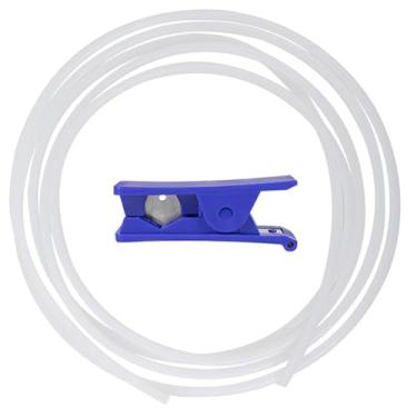 Imagem de Tubulação de Teflon PTFE ultra-suave de 5 m com cortador de tubo, tubo PTFE de baixa fricção para Bambu Lab A1/A1 mini/P1P/P1S/X1C, Creality K1 Series/Ender 3 V3, 2,5 mm ID × 4 mm OD translúcido