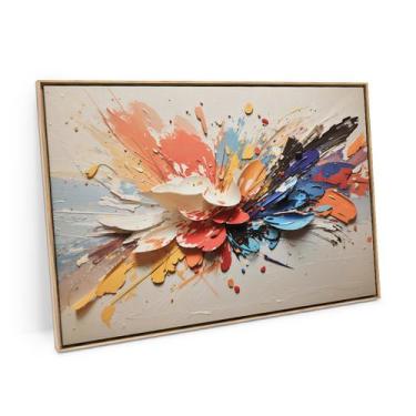 Imagem de Quadro Pétalas Tintas Luxuosas Para Quarto 60x40 Cm Moderno - Bimper Q