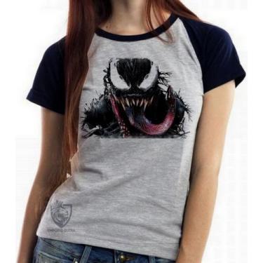 Imagem de Baby look blusa feminina ou Camiseta unissex Venom Aranha - Empório Du