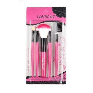 Imagem de Kit com 5 Pincéis para Maquiagem Cores Sortidas - KP3-1 - Macrilan