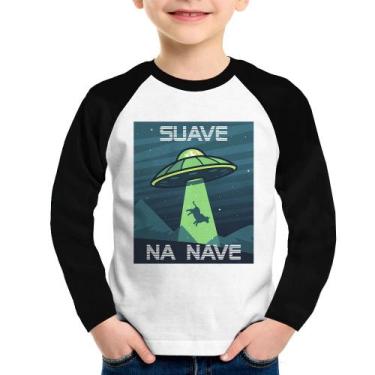 Imagem de Camiseta Raglan Infantil Suave na nave Manga Longa - Foca na Moda, Bra