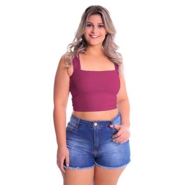 Imagem de Cropped Faixa Alça Grossa Plus Size - La Biaki, Marsala, G5