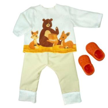 Imagem de Kit Roupa de Boneca Adora Doll e Reborn Inverno Ursão Laço de Fita