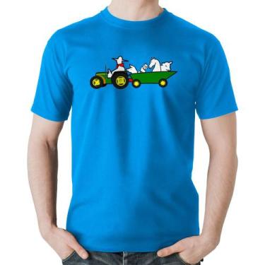 Imagem de Camiseta Algodão Fazendeiro - Foca na Moda, Azul, GGG