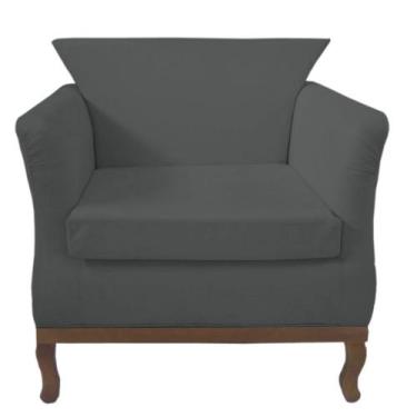 Imagem de Poltrona Decorativa Veneza Suede Grafite - Casa & Estofados - Meu Lar 