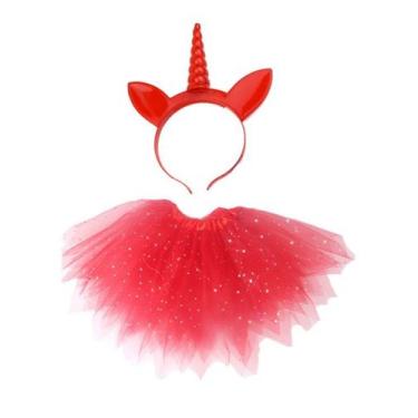 Imagem de Fantasia Infantil De Unicórnio Saia LED e Tiara Led Carnaval Festa - M