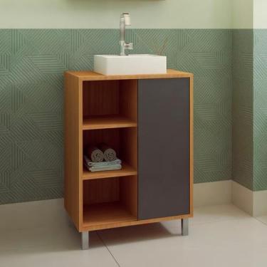 Imagem de Gabinete de Banheiro com Cuba Julia I 1 PT Mel e Grafite - Modern