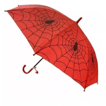 Imagem de Guarda Chuva Sombrinha Infantil Aranha Vermelho com apito - kapbom