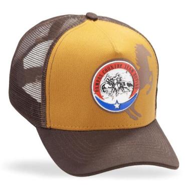 Imagem de Boné Country Cavalo Cavaleiro Telinha Trucker Masculino Caramelo - Pam
