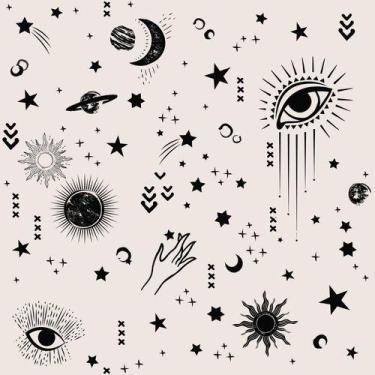 Imagem de Papel De Parede Temático Astrologia Fundo Bege - 2,50x0,50m - DEKAL DE