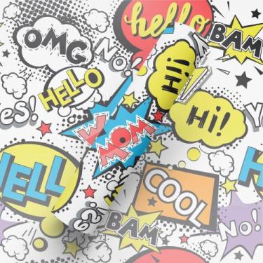 Imagem de Papel de Parede Adesivo Lavável Tema Pop Art Omg Comics Quarto - BAZAR