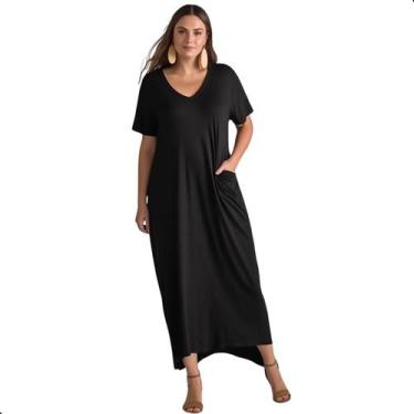 Imagem de Vestido Feminino Midi Longo Verão com Fenda e Bolsos - Contramão SP, P