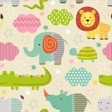 Imagem de Papel de Parede Decorativo Baby Zoo Animais Coloridos 3,0m - DEKAL DEC