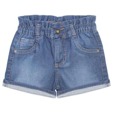 Imagem de Shorts Infantil Look Jeans Clochard Jeans Moletom, Azul, 4
