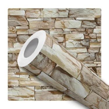 Imagem de Papel De Parede Adesivo Lavável Pedras Naturais 3D Quarto Escritório -