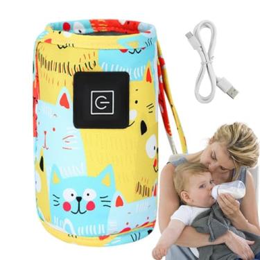 Imagem de Aquecedor de mamadeira, aquecedor de leite para bebê - Aquecedor de mamadeira USB rápido para leite materno - Manga isolante constante para garrafa de bebê portátil, ideal para viagens, bolsas aqueced