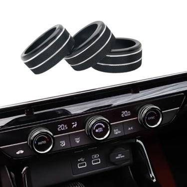 Imagem de TLIFORT Anel de interruptor de ar condicionado para Honda CRV HRV Accord 2023 2024 para console central cívico 2022-2024, preto, 3 peças